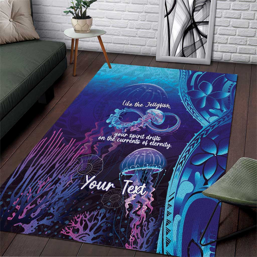 Polynesia Jellyfish Memorial Personalised Area Rug Infinity Jellies Polynesian Pattern LT14 Purple - Polynesian Pride