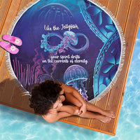 Polynesia Jellyfish Memorial Personalised Beach Blanket Infinity Jellies Polynesian Pattern