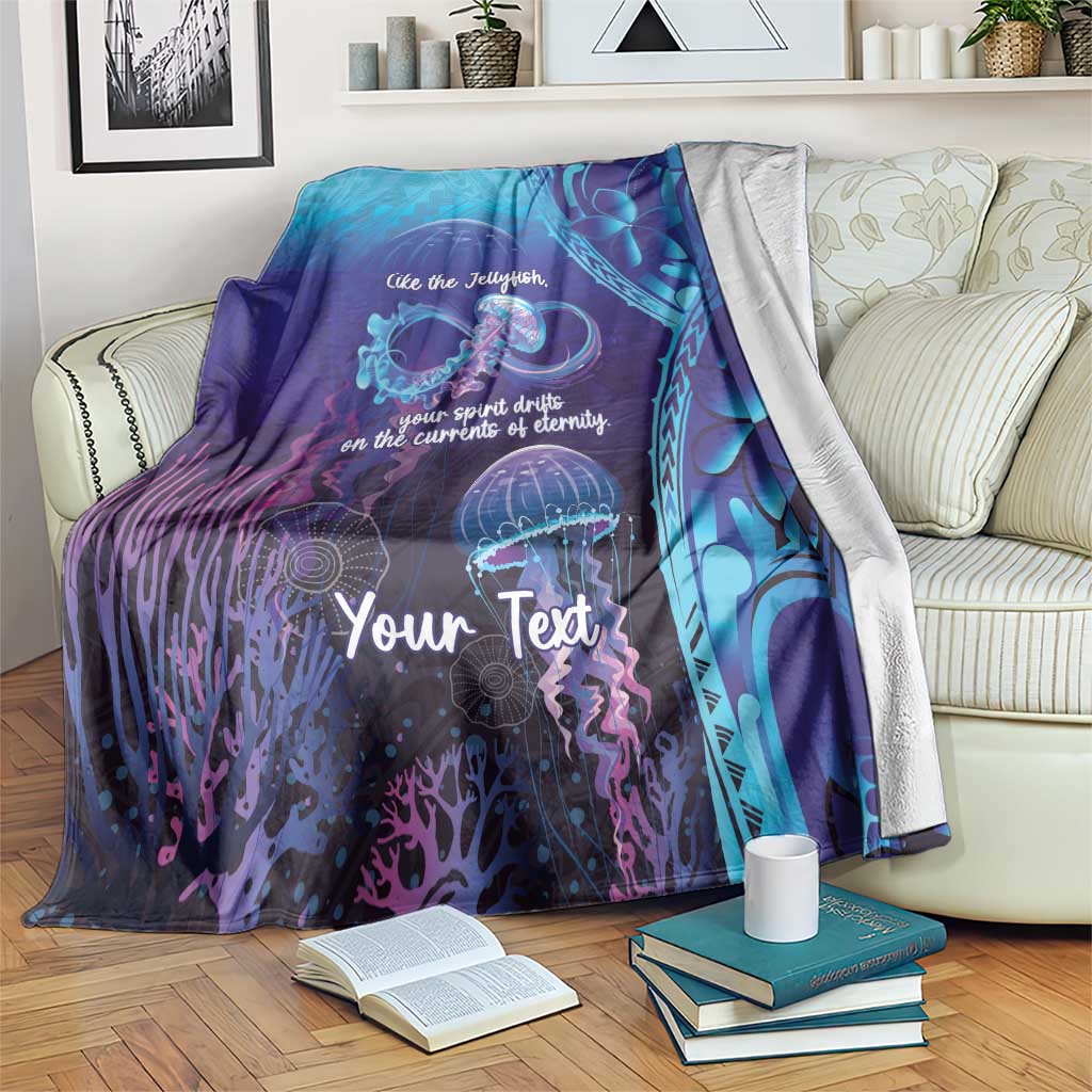 Polynesia Jellyfish Memorial Personalised Blanket Infinity Jellies Polynesian Pattern