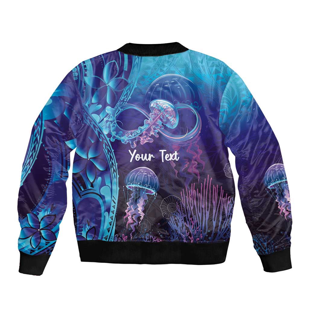 Polynesia Jellyfish Memorial Personalised Bomber Jacket Infinity Jellies Polynesian Pattern