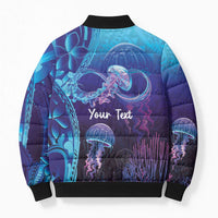 Polynesia Jellyfish Memorial Personalised Bomber Puffer Jacket Infinity Jellies Polynesian Pattern LT14 - Polynesian Pride