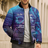 Polynesia Jellyfish Memorial Personalised Bomber Puffer Jacket Infinity Jellies Polynesian Pattern LT14 - Polynesian Pride