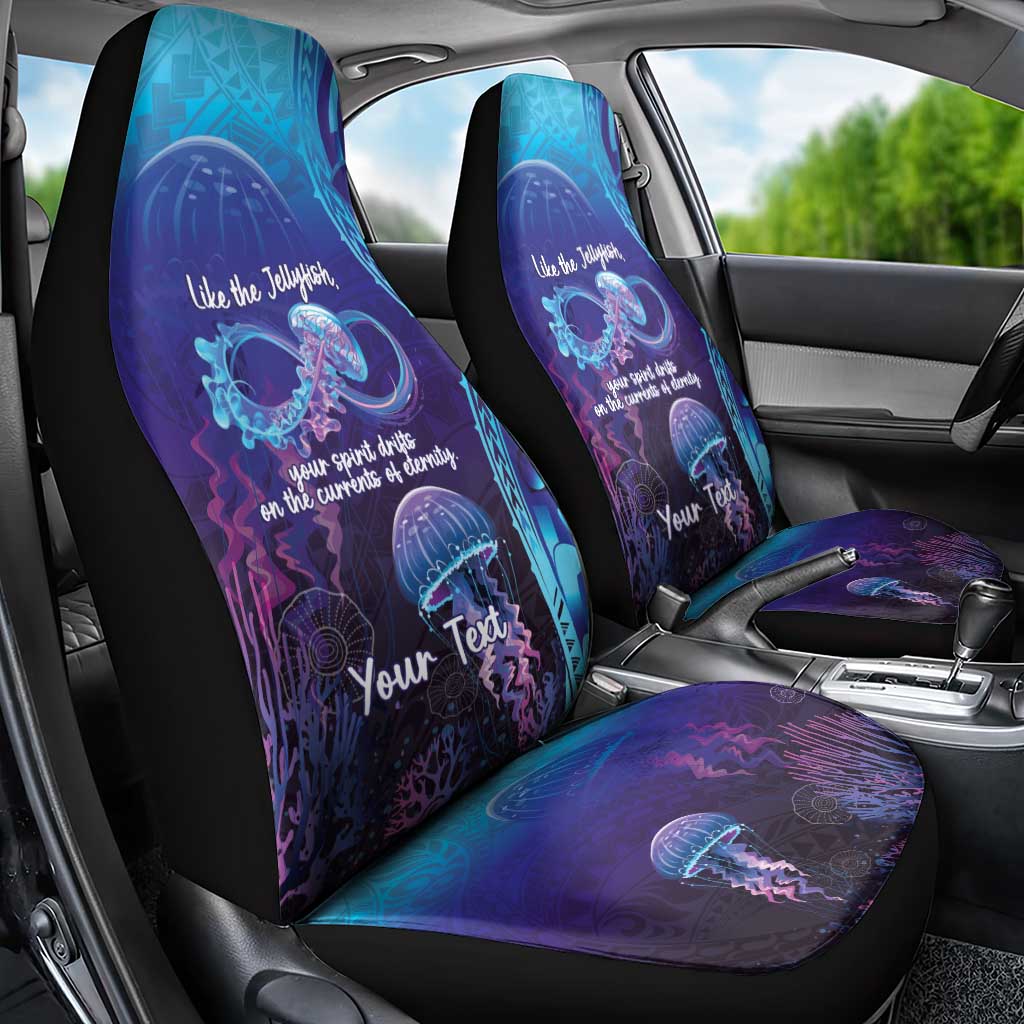 Polynesia Jellyfish Memorial Personalised Car Seat Cover Infinity Jellies Polynesian Pattern LT14 - Polynesian Pride