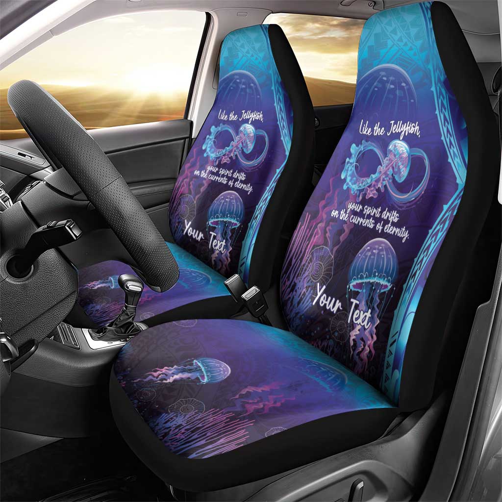 Polynesia Jellyfish Memorial Personalised Car Seat Cover Infinity Jellies Polynesian Pattern LT14 - Polynesian Pride