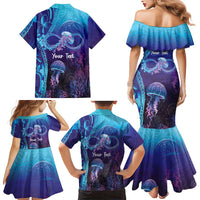 Polynesia Jellyfish Memorial Personalised Family Matching Mermaid Dress and Hawaiian Shirt Infinity Jellies Polynesian Pattern LT14 - Polynesian Pride