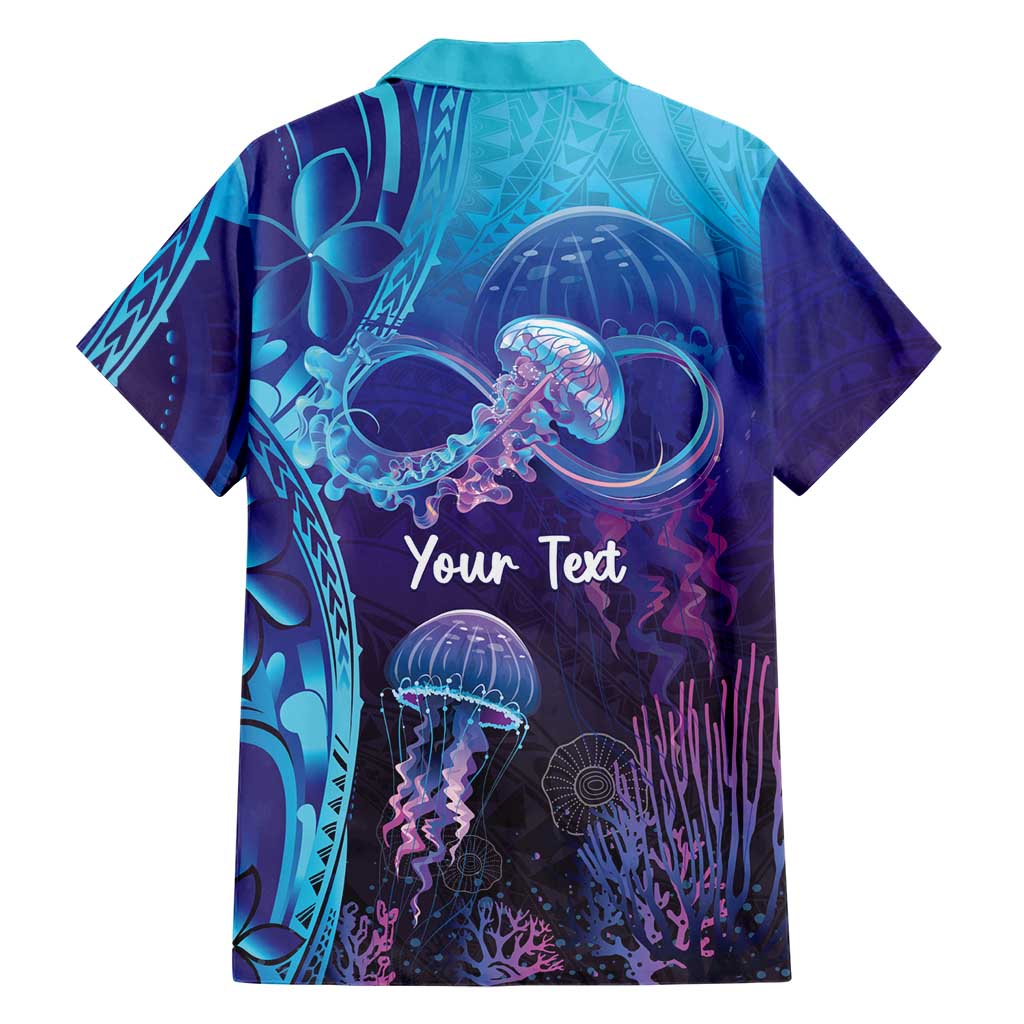 Polynesia Jellyfish Memorial Personalised Family Matching Off The Shoulder Long Sleeve Dress and Hawaiian Shirt Infinity Jellies Polynesian Pattern LT14 - Polynesian Pride