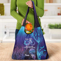 Polynesia Jellyfish Memorial Personalised Grocery Bag Infinity Jellies Polynesian Pattern