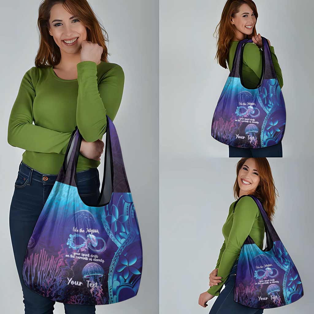 Polynesia Jellyfish Memorial Personalised Grocery Bag Infinity Jellies Polynesian Pattern