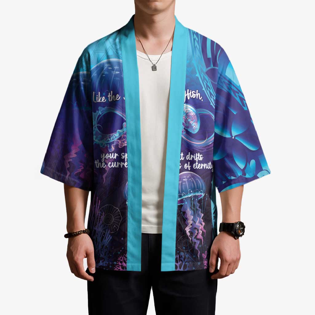 Polynesia Jellyfish Memorial Personalised Kimono Infinity Jellies Polynesian Pattern
