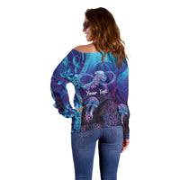 Polynesia Jellyfish Memorial Personalised Off Shoulder Sweater Infinity Jellies Polynesian Pattern LT14 - Polynesian Pride