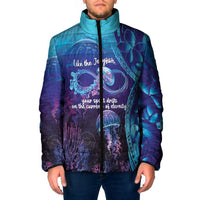 Polynesia Jellyfish Memorial Personalised Padded Jacket Infinity Jellies Polynesian Pattern LT14 Men Purple - Polynesian Pride