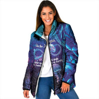 Polynesia Jellyfish Memorial Personalised Padded Jacket Infinity Jellies Polynesian Pattern LT14 Women Purple - Polynesian Pride