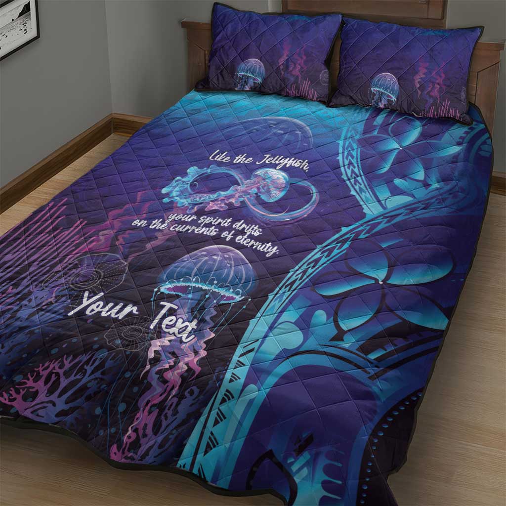 Polynesia Jellyfish Memorial Personalised Quilt Bed Set Infinity Jellies Polynesian Pattern
