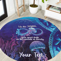 Polynesia Jellyfish Memorial Personalised Round Carpet Infinity Jellies Polynesian Pattern
