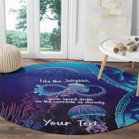 Polynesia Jellyfish Memorial Personalised Round Carpet Infinity Jellies Polynesian Pattern