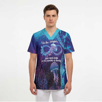 Polynesia Jellyfish Memorial Personalised Scrub Top Infinity Jellies Polynesian Pattern