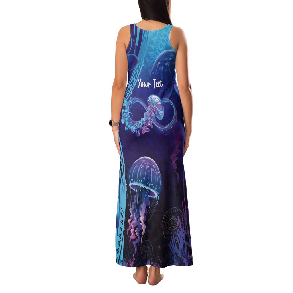 Polynesia Jellyfish Memorial Personalised Tank Maxi Dress Infinity Jellies Polynesian Pattern