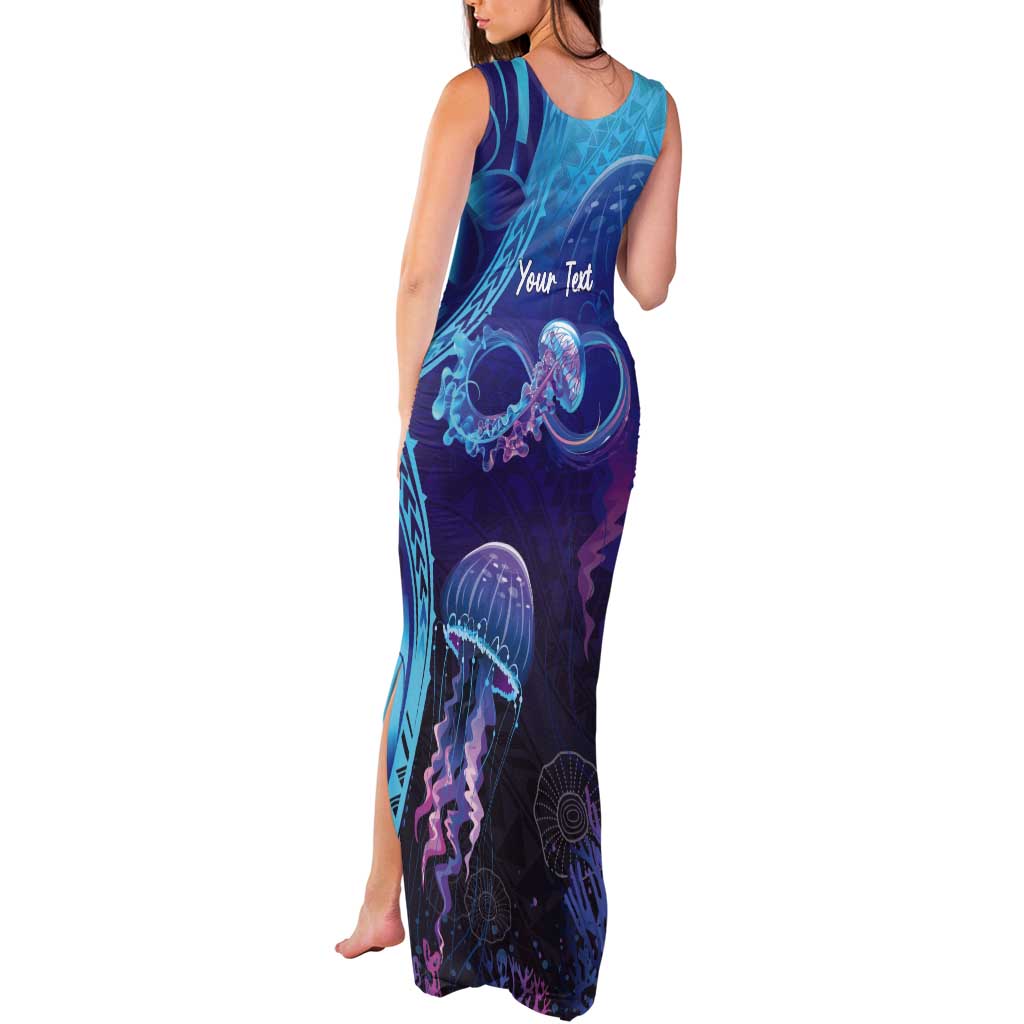 Polynesia Jellyfish Memorial Personalised Tank Maxi Dress Infinity Jellies Polynesian Pattern