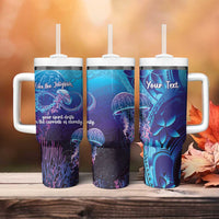 Polynesia Jellyfish Memorial Personalised Tumbler With Handle Infinity Jellies Polynesian Pattern