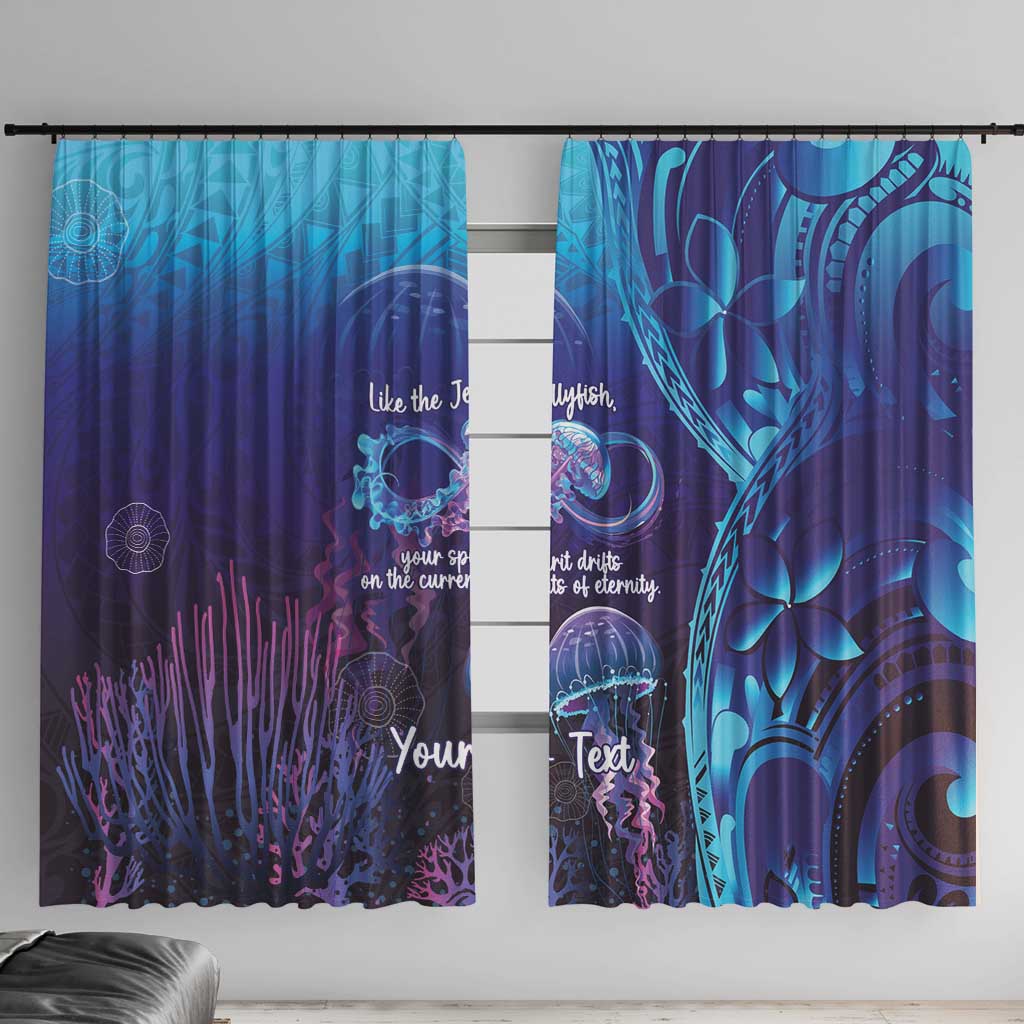 Polynesia Jellyfish Memorial Personalised Window Curtain Infinity Jellies Polynesian Pattern