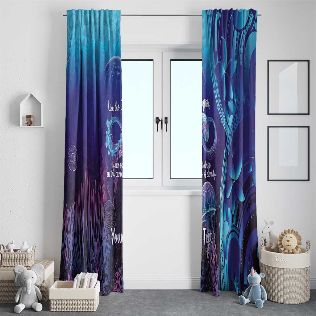 Polynesia Jellyfish Memorial Personalised Window Curtain Infinity Jellies Polynesian Pattern
