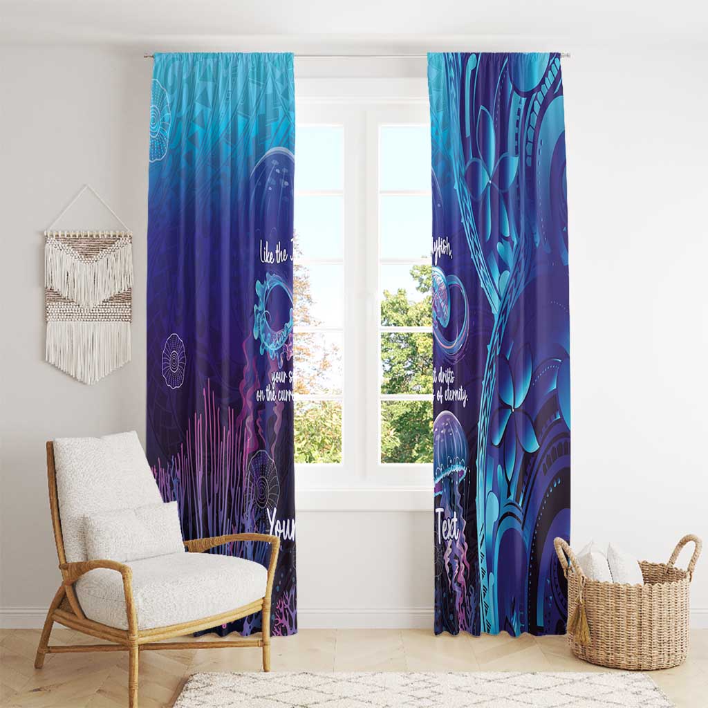 Polynesia Jellyfish Memorial Personalised Window Curtain Infinity Jellies Polynesian Pattern
