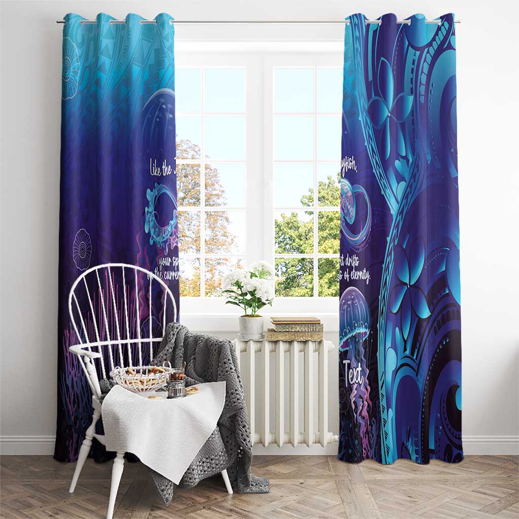 Polynesia Jellyfish Memorial Personalised Window Curtain Infinity Jellies Polynesian Pattern