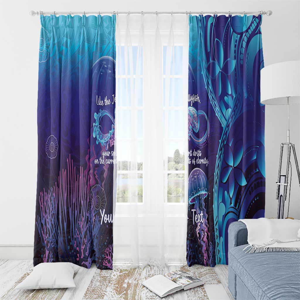 Polynesia Jellyfish Memorial Personalised Window Curtain Infinity Jellies Polynesian Pattern