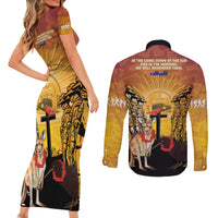Australia And New Zealand ANZAC Couples Matching Short Sleeve Bodycon Dress and Long Sleeve Button Shirt Aussie Kangaroo With Aotearoa Kiwi Lest We Forget