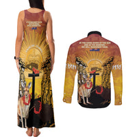 Australia And New Zealand ANZAC Couples Matching Tank Maxi Dress and Long Sleeve Button Shirt Aussie Kangaroo With Aotearoa Kiwi Lest We Forget
