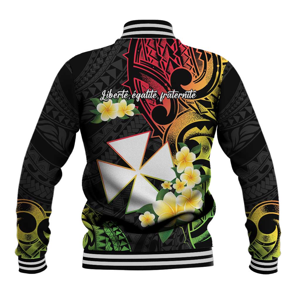 Wallis and Futuna Victory Day Baseball Jacket Liberty Equality Fraternity Polynesian Plumeria LT14 - Polynesian Pride