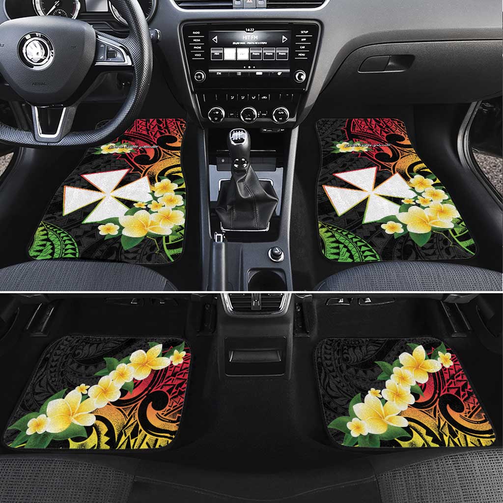 Wallis and Futuna Victory Day Car Mats Liberty Equality Fraternity Polynesian Plumeria