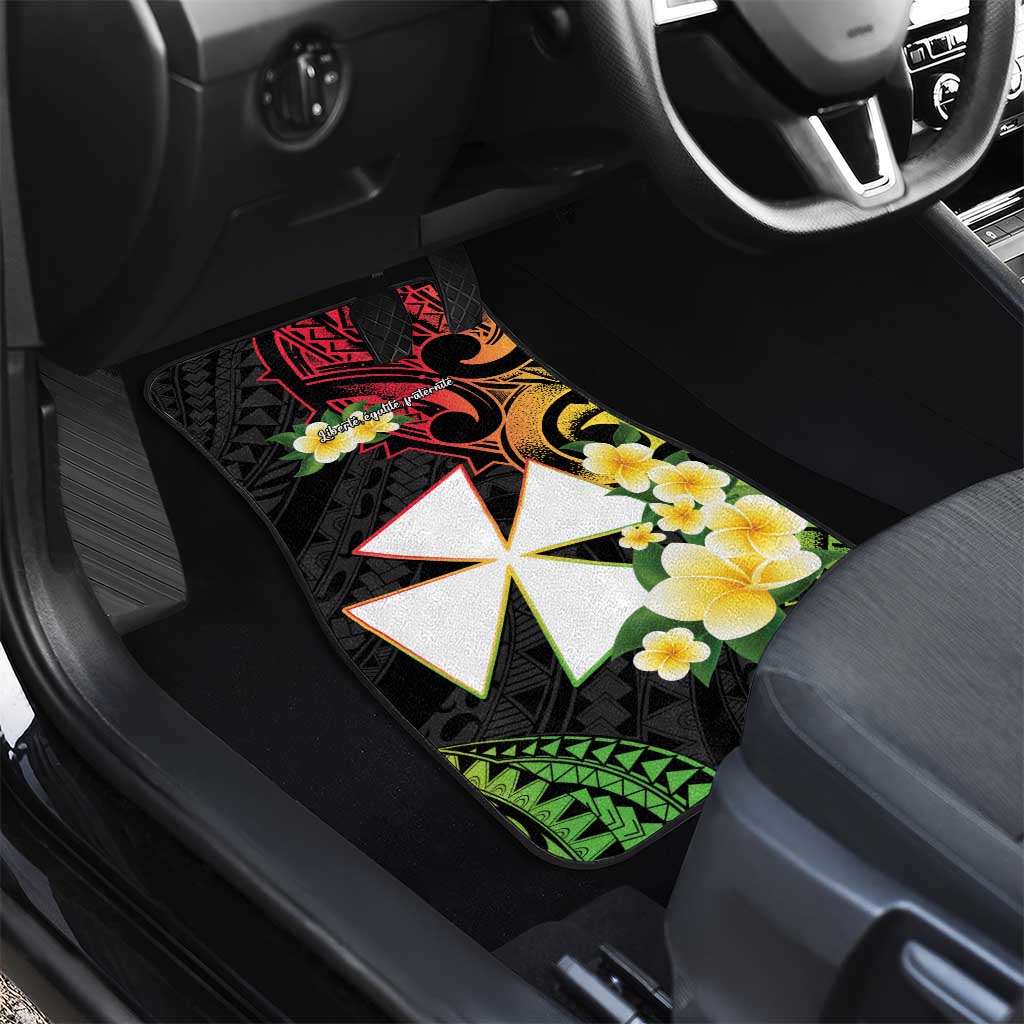 Wallis and Futuna Victory Day Car Mats Liberty Equality Fraternity Polynesian Plumeria