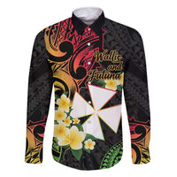 Wallis and Futuna Victory Day Family Matching Long Sleeve Bodycon Dress and Hawaiian Shirt Liberty Equality Fraternity Polynesian Plumeria LT14 Dad's Shirt - Long Sleeve Black - Polynesian Pride