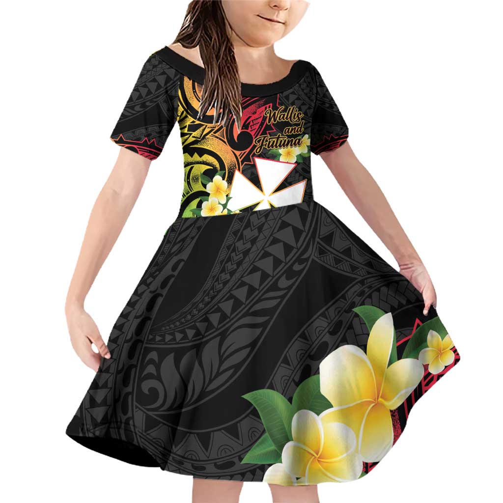 Wallis and Futuna Victory Day Family Matching Off Shoulder Short Dress and Hawaiian Shirt Liberty Equality Fraternity Polynesian Plumeria