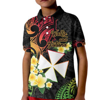 Wallis and Futuna Victory Day Kid Polo Shirt Liberty Equality Fraternity Polynesian Plumeria LT14 Kid Black - Polynesian Pride
