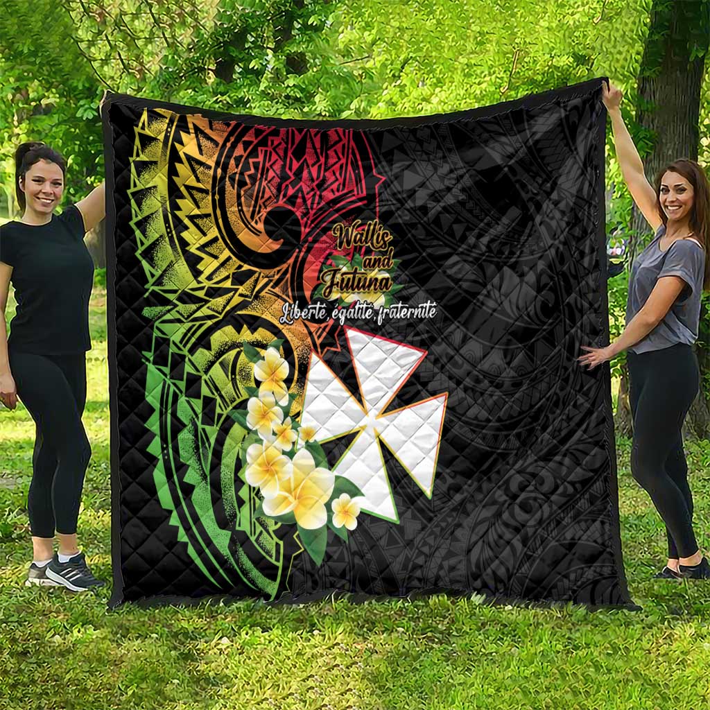Wallis and Futuna Victory Day Quilt Liberty Equality Fraternity Polynesian Plumeria LT14 - Polynesian Pride
