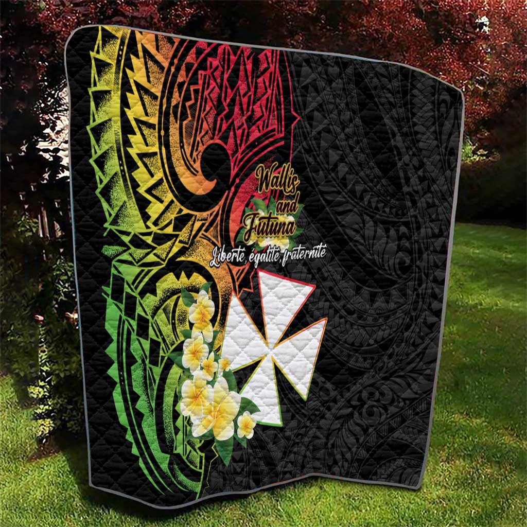 Wallis and Futuna Victory Day Quilt Liberty Equality Fraternity Polynesian Plumeria LT14 - Polynesian Pride
