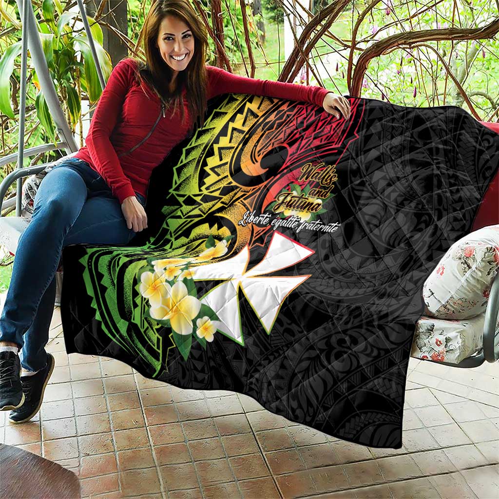 Wallis and Futuna Victory Day Quilt Liberty Equality Fraternity Polynesian Plumeria LT14 - Polynesian Pride