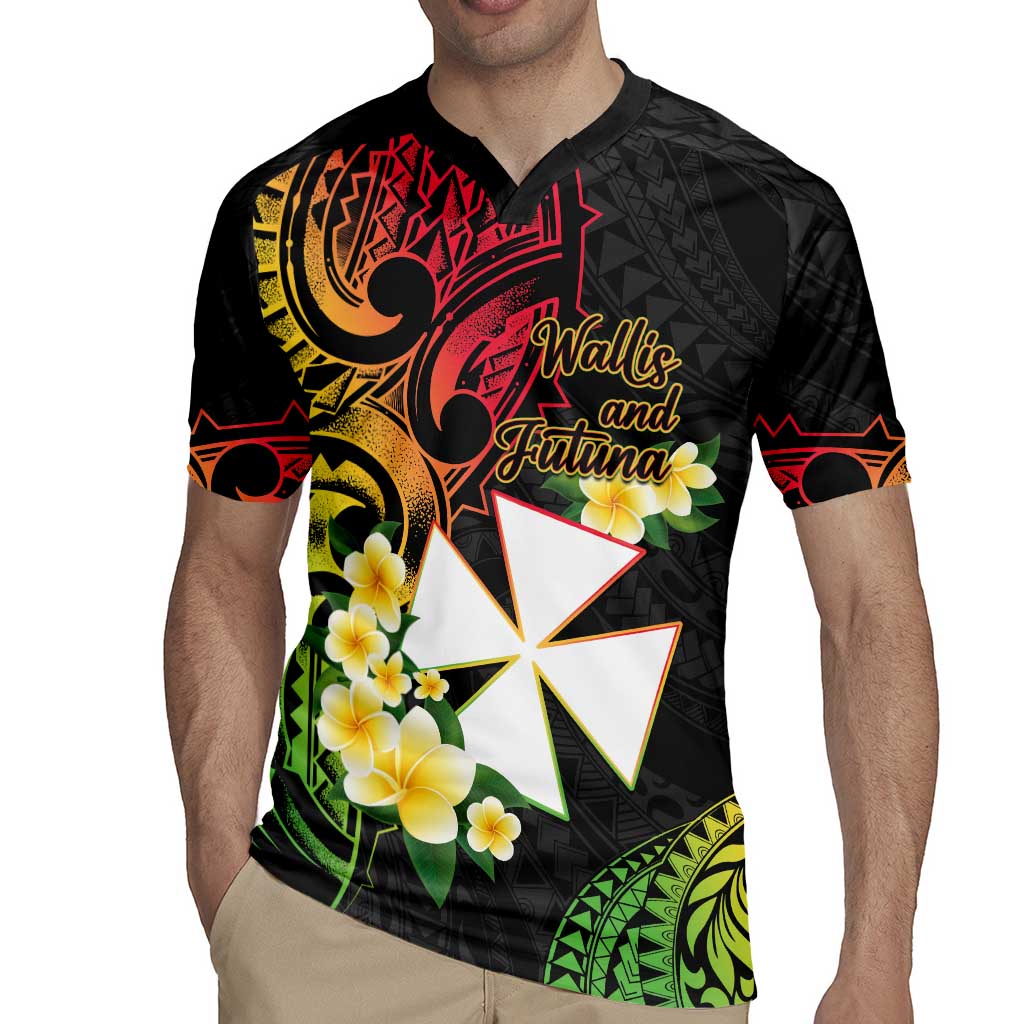 Wallis and Futuna Victory Day Rugby Jersey Liberty Equality Fraternity Polynesian Plumeria