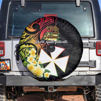 Wallis and Futuna Victory Day Spare Tire Cover Liberty Equality Fraternity Polynesian Plumeria