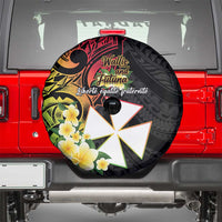 Wallis and Futuna Victory Day Spare Tire Cover Liberty Equality Fraternity Polynesian Plumeria