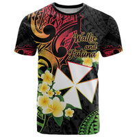 Wallis and Futuna Victory Day T Shirt Liberty Equality Fraternity Polynesian Plumeria LT14 Black - Polynesian Pride