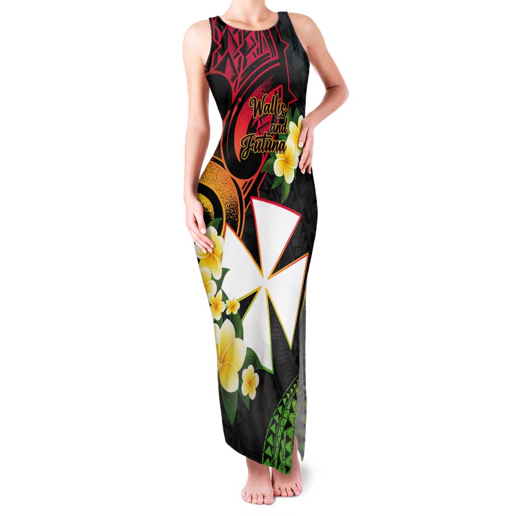 Wallis and Futuna Victory Day Tank Maxi Dress Liberty Equality Fraternity Polynesian Plumeria