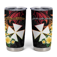 Wallis and Futuna Victory Day Tumbler Cup Liberty Equality Fraternity Polynesian Plumeria LT14 Black - Polynesian Pride
