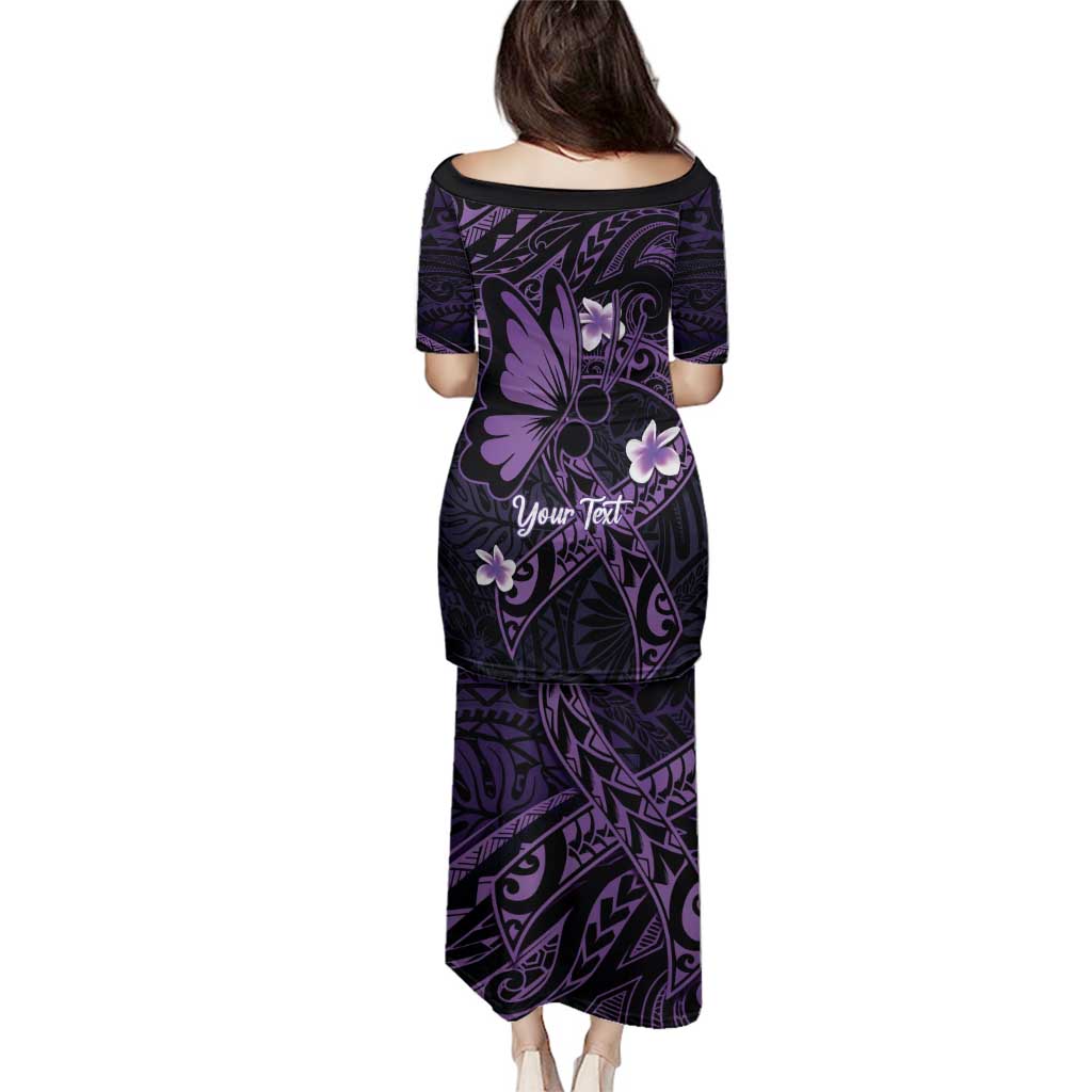 Personalised Fibromyalgia Awareness Month Family Matching Puletasi and Hawaiian Shirt Fibro Warrior Strength In Every Struggle