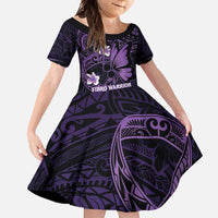 Personalised Fibromyalgia Awareness Month Family Matching Summer Maxi Dress and Hawaiian Shirt Fibro Warrior Strength In Every Struggle