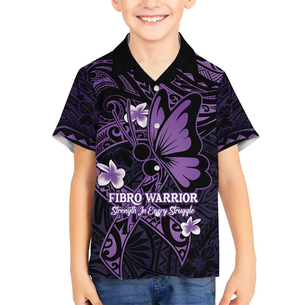 Personalised Fibromyalgia Awareness Month Family Matching Summer Maxi Dress and Hawaiian Shirt Fibro Warrior Strength In Every Struggle