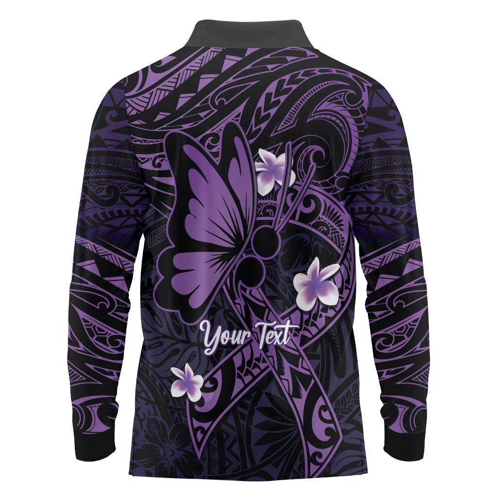 Personalised Fibromyalgia Awareness Month Long Sleeve Polo Shirt Fibro Warrior Strength In Every Struggle