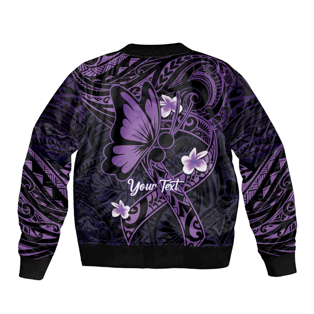 Personalised Fibromyalgia Awareness Month Sleeve Zip Bomber Jacket Fibro Warrior Strength In Every Struggle